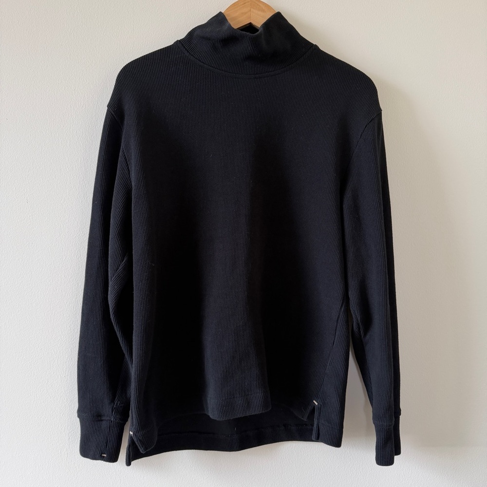 Men’s BANANA REPUBLIC French Rib Cotton Turtleneck in Black